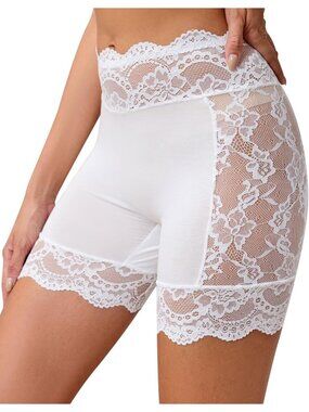 Women C White Slip Short Under Dresses Lace Anti Lightweight Chafing Underwear